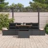 vidaXL Garten-Sofa-Set mit Speicher 5 pcs Schwarz Poly Rattan