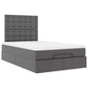 vidaXL Ottoman-Bett mit Matratze & LEDs Grau 120x190 cm Kunstleder