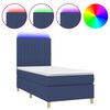 vidaXL Boxspringbett mit Matratze & LED Blau 100x200 cm Stoff