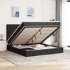 vidaXL Ottoman-Bett mit Matratzen & LEDs Schwarz 160x200 cm Samt