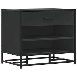 vidaXL Schuhbank Schwarz 60x40x53,5 cm Holzwerkstoff und Metall