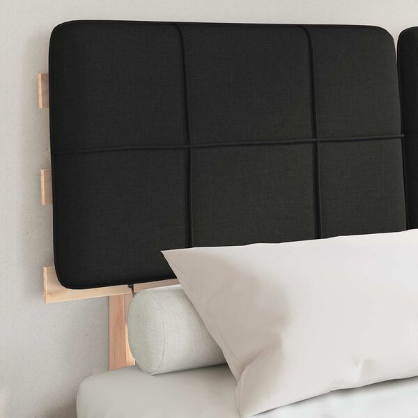 vidaXL Bettgestell mit gepolstertem Kopfteil Schwarz 140 x 190 cm