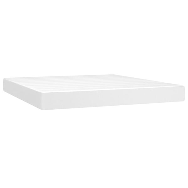 vidaXL Taschenfederkernmatratze Mittel Wei&szlig; 180x200x20 cm Kunstleder