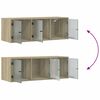 vidaXL Wandschrank mit Glast&uuml;ren Sonoma-Eiche 102x37x35 cm