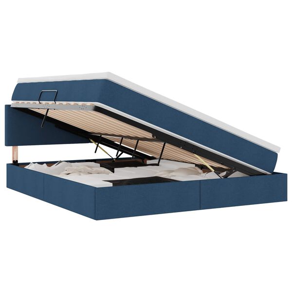 vidaXL Aufbewahrungsbett mit Matratze Blau 180 x 200 cm Holzwerkstoff
