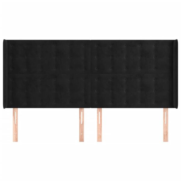vidaXL Kopfteil mit Ohren Schwarz 163x16x118/128 cm Samt