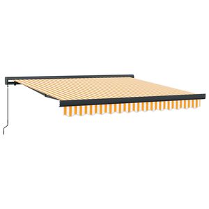 vidaXL Markise Einziehbar Gelb und Wei&szlig; 3x2,5 m Stoff und Aluminium