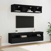 vidaXL TV Wand Einheiten mit LED mit LED 5 pcs Schwarz Eichen-Optik