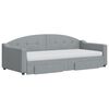 vidaXL Tagesbett Ausziehbar mit Schubladen Hellgrau 90x200 cm Stoff