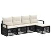 vidaXL Gartensofa-set 4 stk. 5-Sitzer Schwarz Poly-Rattan