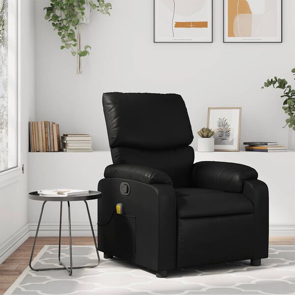 vidaXL Massage-Relaxsessel, Kunstleder, Schwarz
