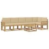 vidaXL Outdoor-Sofagarnitur 7 stk. Wei&szlig; und Beige Polyester