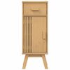 vidaXL Badezimmerm&ouml;bel-Set mit Regal 4 pcs Braun Massivholz Kiefer