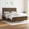 vidaXL Boxspringbett mit Matratze Dunkelbraun 160x200 cm Stoff