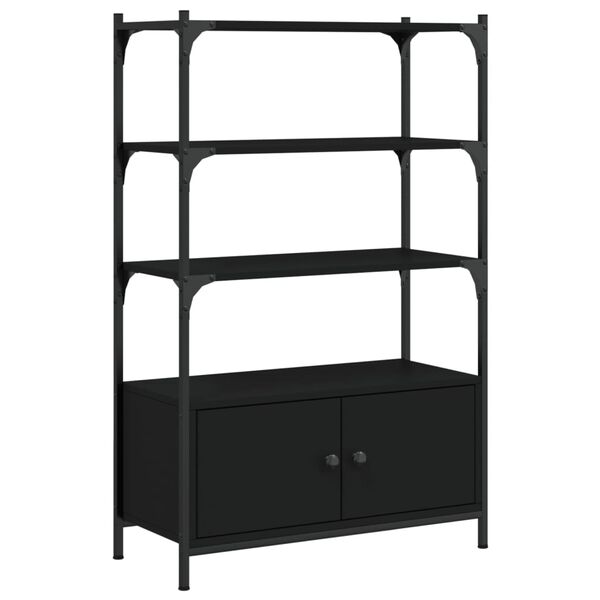 vidaXL B&uuml;cherregal 3 B&ouml;den Schwarz 70x30x109,5 cm Holzwerkstoff