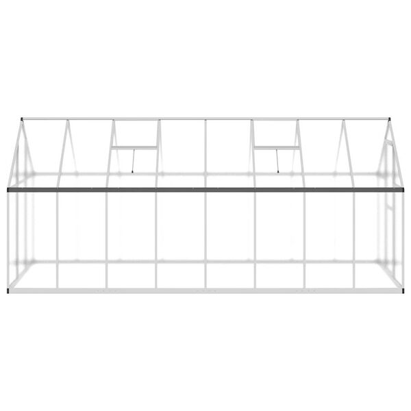 vidaXL Gew&auml;chshaus mit Fundamentrahmen Silber 445x169x195cm Aluminimum
