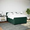 vidaXL Boxspringbett mit Matratze Dunkelgr&uuml;n 160x200 cm Samt