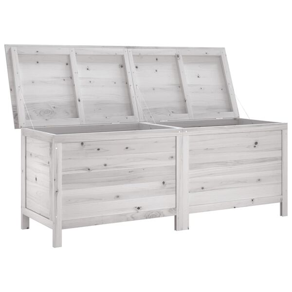 vidaXL Gartentruhe Wei&szlig; 150x50x56,5 cm Massivholz Tanne