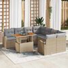 vidaXL Garten-Sofa-Set mit Kissen 9 pcs Beige und Hellgrau