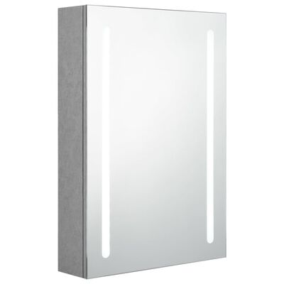 vidaXL LED-Spiegelschrank fürs Bad Betongrau 50x13x70 cm