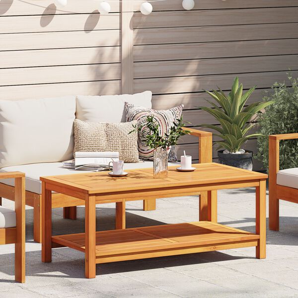 vidaXL Beistelltisch Braun 110 x 55 x 45 cm Massivholz Akazie