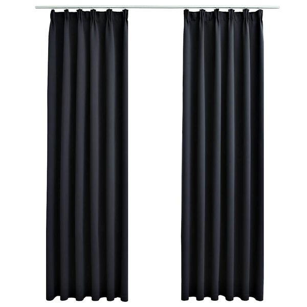 vidaXL Verdunkelungsvorh&auml;nge mit Haken 2 Stk. Schwarz 140x245cm