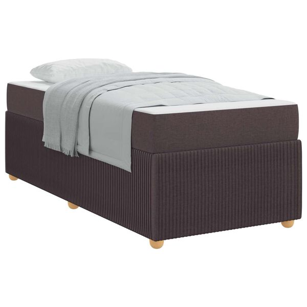 vidaXL Bettgestell mit Matratze Dunkelbraun 80 x 200 cm Stoff