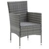 vidaXL 5-tlg. Garten-Essgruppe mit Kissen Poly Rattan Grau