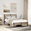 vidaXL Metallbett ohne Matratze Sonoma-Eiche 120x200 cm