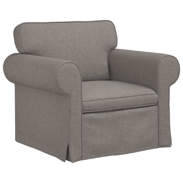 vidaXL Sofa 180cm 2 pcs Taupe Metall