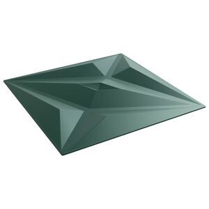 vidaXL Wandpaneele 12 stk. 50 x 50 cm Stern Gr&uuml;n XPS Schaum