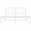 vidaXL Bettgestell mit Kopfteil Metall Wei&szlig; 120x190 cm