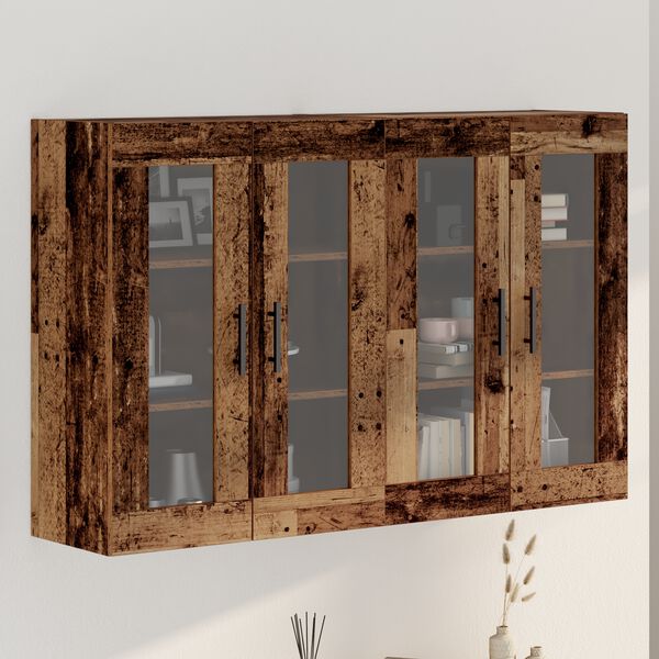 vidaXL Wandmontierte Schr&auml;nke 2 pcs Altholz 69,5 x 34 x 90 cm