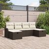 vidaXL Garten-Sofa-Set mit Kissen mit Speicher 6 pcs Braun Poly Rattan