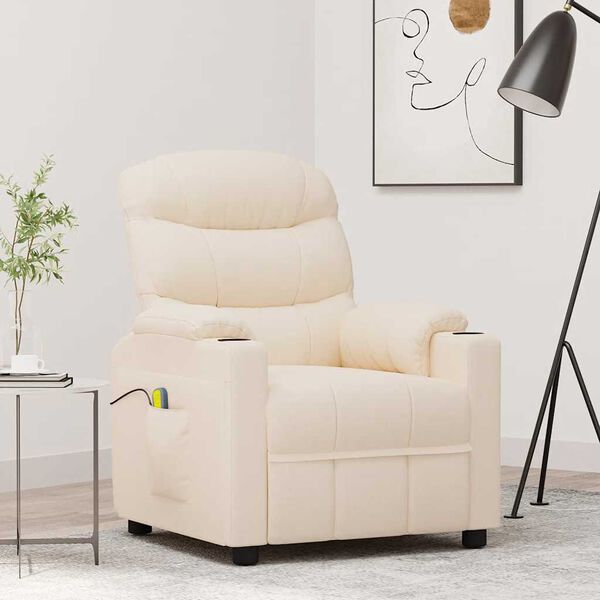 vidaXL Massagesessel Creme Stoff