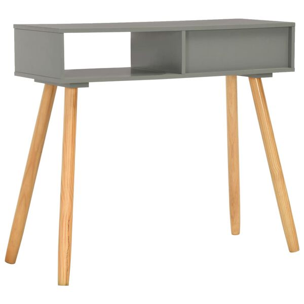 vidaXL Konsolentisch Grau 80x30x72 cm Kiefer Massivholz