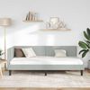 vidaXL Eckbettgestell Hellgrau 90 cm x 190 cm SamtundSperrholz