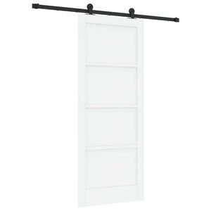 vidaXL Schiebet&uuml;r Wei&szlig; und Schwarz 83 x 202 cm Massives Kiefernholz