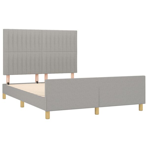 vidaXL Bettgestell ohne Matratze Hellgrau 140x200 cm Stoff