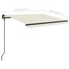 vidaXL Markise Manuell Einziehbar mit LED 3x2,5 m Creme