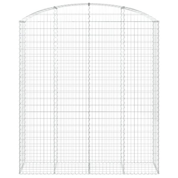 vidaXL Gabione mit Hochbogen 200x50x220/240 cm Verzinktes Eisen