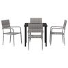 vidaXL Garten Essgruppe mit Kissen 5 pcs Grau Poly-Rattan