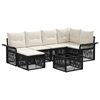 vidaXL Gartensofa-set 7 stk. Schwarz Poly-Rattan