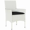vidaXL Garten Essgruppe mit Kissen 5 pcs Wei&szlig; Poly-Rattan