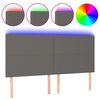 vidaXL LED Kopfteil Grau 180x5x118/128 cm Kunstleder