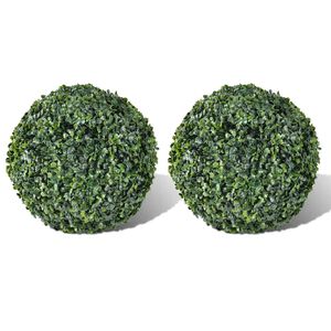 vidaXL Buchsbaumkugeln 2 Stk. K&uuml;nstlich Formschnitt-Kugel 27 cm
