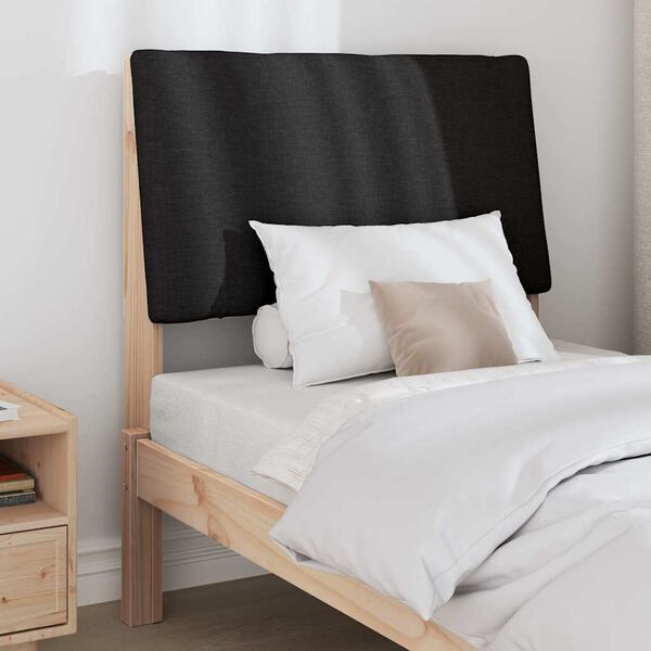 vidaXL Gepolstertes Kopfteil Schwarz 80 cm Massives Kiefernholz