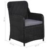 vidaXL 9-tlg. Garten-Essgruppe Schwarz