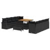 vidaXL Gartensofa-set mit Kissen 11 pcs Schwarz Poly-Rattan