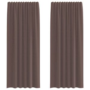 vidaXL Voile Vorh&auml;nge mit Stangentaschen 2 Stk. Braun